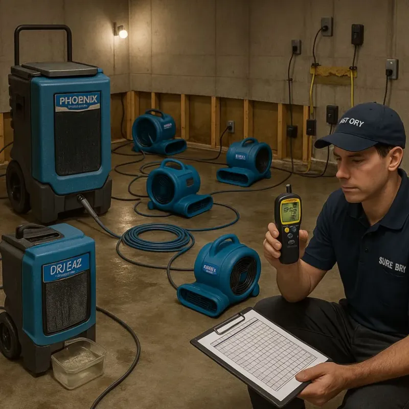 Structural Drying and Dehumidification process in Holtville, AL